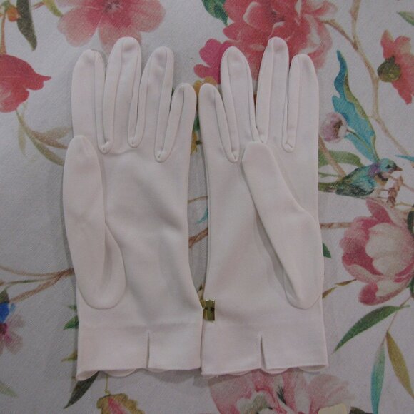 Vintage STETSON NOS NWT's New Dead StockWhite Scalloped Gloves-sz 7-#2877-03/23 - Picture 5 of 6